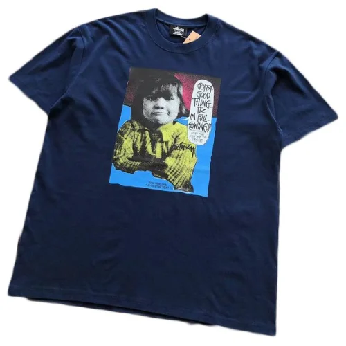 Футболка Stussy Child With Inscription Print "Blue"