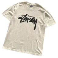 Футболка Stussy Wide Logo Lettering Front "Beige"