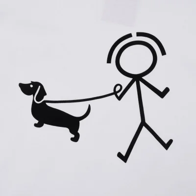 Футболка Thom Browne Dog Walking "White" фото № 7