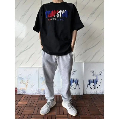 Футболка Trapstar Three Color Embroidered Logo Front "Black" фото № 8