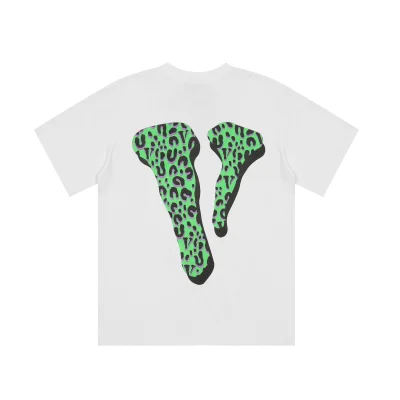 Футболка Vlone Green Pattern V-Face "White" фото № 2