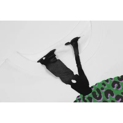 Футболка Vlone Green Pattern V-Face "White" фото № 4