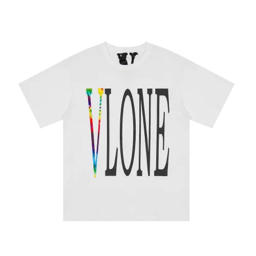 Футболка Vlone Rainbow Inscription "White"