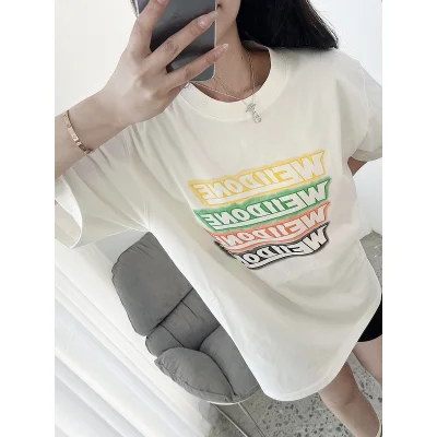 Футболка We11done Short Sleeve Logo Four Inscriptions "White" фото № 6