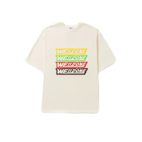 Футболка We11done Short Sleeve Logo Four Inscriptions "White"