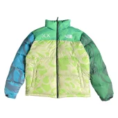 Пуховик The North Face Two Crosses And Brand Logo "Green/Blue"