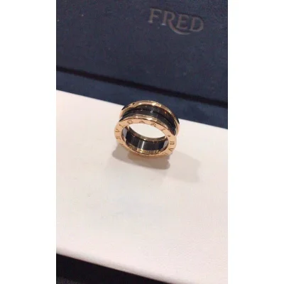 Кольцо Bulgari Wide With Shaped Like Spool Of Thread "Black" фото № 2