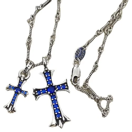 Подвеска Chrome Hearts With Decorated Symbols - Colorful Double Cross "Silver"