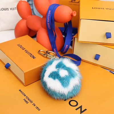Брелок Louis Vuitton Fur Ball "Blue" фото № 2