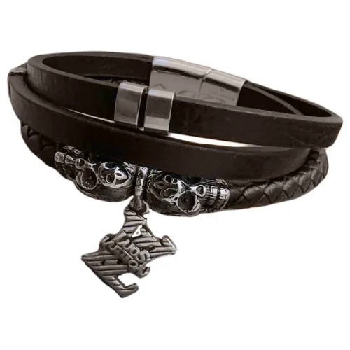 Браслет Louis Vuitton Logo Decorated By Lines "Black"