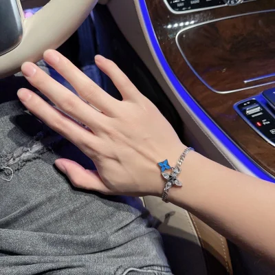 Браслет Louis Vuitton Details Decorated By Logo In Circle "Silver" фото № 7