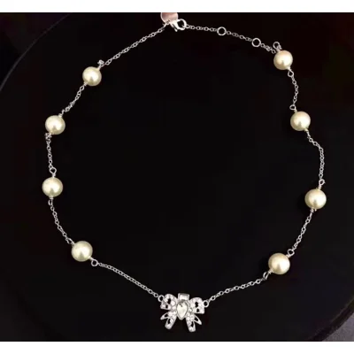 Ожерелье Miu Miu Chain With Pearl "Silver" фото № 2