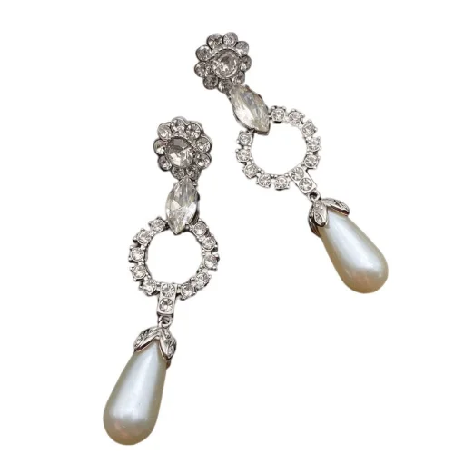 Серьги Miu Miu Shaped Circle With Pearl "Silver"