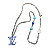 Подвеска Louis Vuitton Decoration With Logo - Blue Letters "Silver"