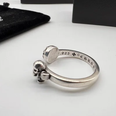 Кольцо Chrome Hearts Open End Of Various Shapes - Scull "Silver" фото № 4