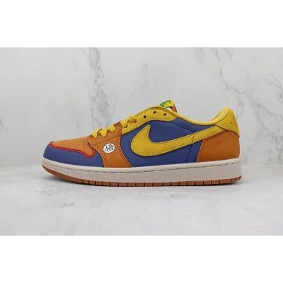 Travis Scott x Fragment x Air Jordan 1 Low "Brown/Blue/Yellow" фото № 2