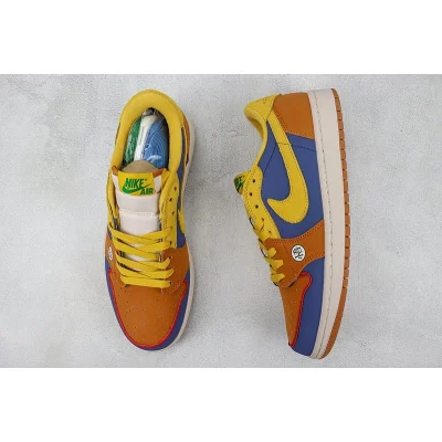 Travis Scott x Fragment x Air Jordan 1 Low "Brown/Blue/Yellow" фото № 7