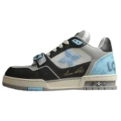 Louis Vuitton LV Trainer Sneakers "Blue Monogram/Black/Grey"