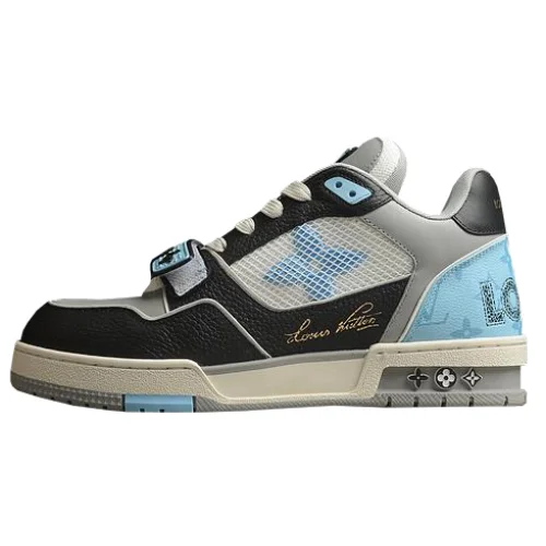 Louis Vuitton LV Trainer Sneakers "Blue Monogram/Black/Grey"