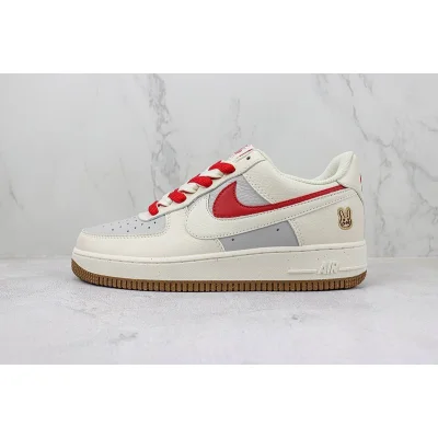 Nike Air Force 1 Low "Double Swoosh/Cream White/Red/Grey" фото № 2