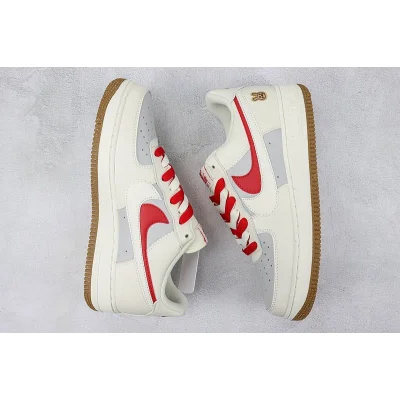 Nike Air Force 1 Low "Double Swoosh/Cream White/Red/Grey" фото № 6