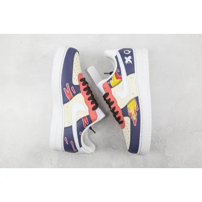 Nike Air Force 1 Low "White/Dark Blue Graffiti/Metallic Silver" фото № 7