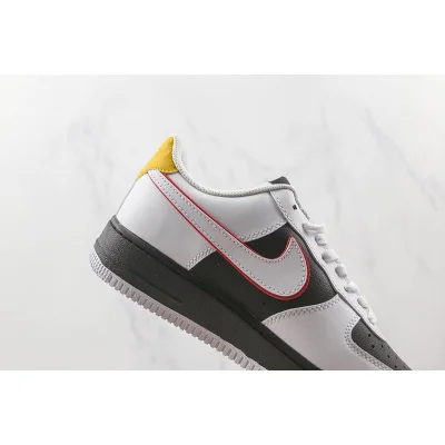 Nike Air Force 1 Low "White/Black/Red Swoosh/Gold" фото № 3