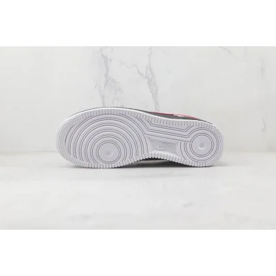 Nike Air Force 1 Low "White/Black/Red Swoosh/Gold" фото № 8