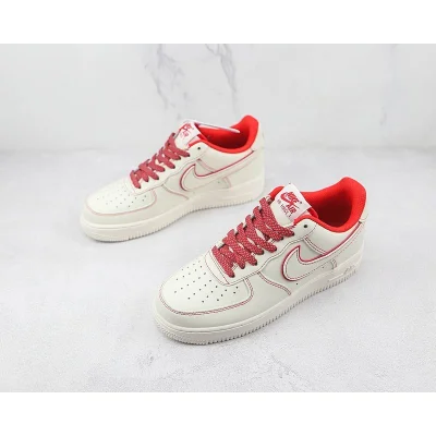 Nike Air Force 1 Low "Beige Red Canvas" фото № 5
