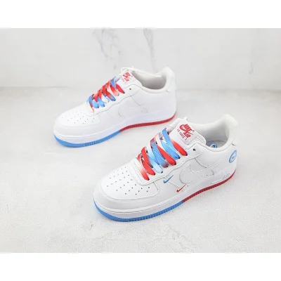 Nike Air Force 1 Low "White/Blue/Red/Double-Mini-Swoosh" фото № 5