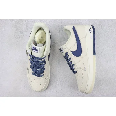 Nike Air Force 1 Low "Rice White/Dark Blue/Silver Mini-Swoosh" фото № 7