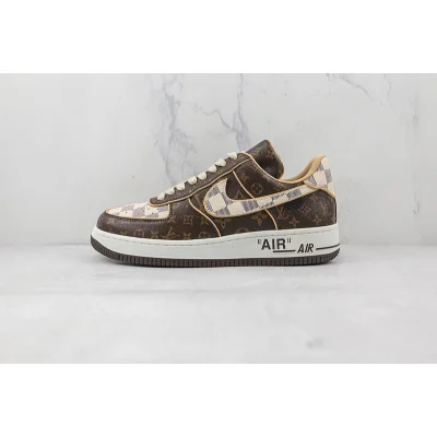 Louis Vuitton x Nike Air Force 1 Low "Brown/Cream Checkers" фото № 2