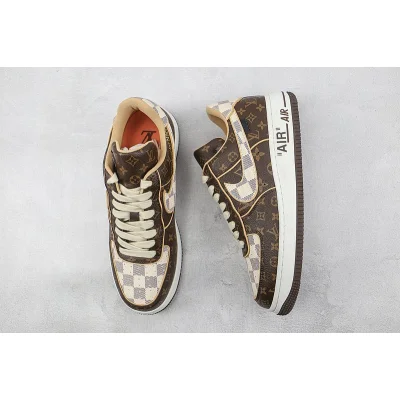 Louis Vuitton x Nike Air Force 1 Low "Brown/Cream Checkers" фото № 7