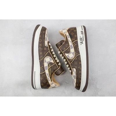 Louis Vuitton x Nike Air Force 1 Low "Brown/Cream Checkers" фото № 6
