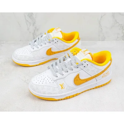 Louis Vuitton x Nike Dunk Low "Yellow/White/Silver" фото № 5