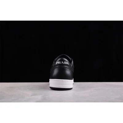 Prada Leather Downtown Triangle Sneakers "Black" фото № 5