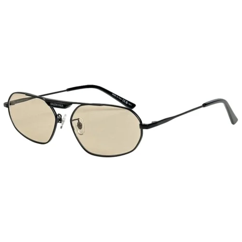 Солнцезащитные очки Balenciaga Thin Temples And Logo Middle Inscription "Brown/Black"