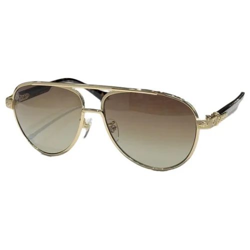 Солнцезащитные очки Chrome Hearts Temples Decorated By Patterns Aviator Form "Brown"