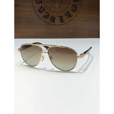 Солнцезащитные очки Chrome Hearts Temples Decorated By Patterns Aviator Form "Brown" фото № 2