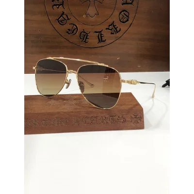 Солнцезащитные очки Chrome Hearts Thin Temples With Ornament "Brown" фото № 2