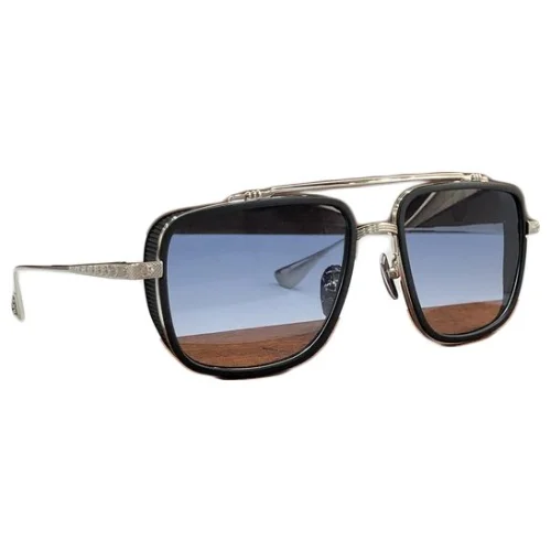 Солнцезащитные очки Chrome Hearts Temples With Decoration By Repeating Logo "Black"