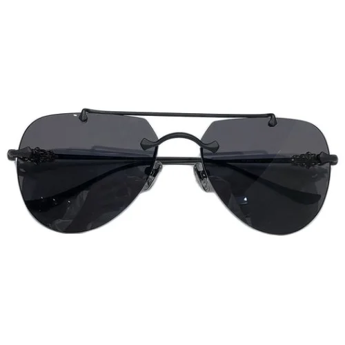 Солнцезащитные очки Chrome Hearts Aviator Shaped Lenses Connect By Top Line "Black"