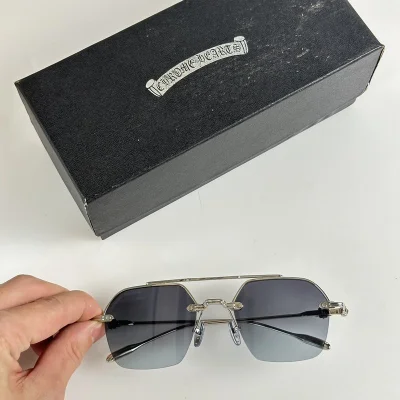 Солнцезащитные очки Chrome Hearts Temples Decorated By Flowers "Gray/Silver" фото № 2