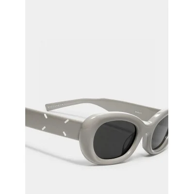 Солнцезащитные очки Maison Margiela Round Shaped And Temples Decorated By Stripes "Gray" фото № 5