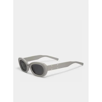 Солнцезащитные очки Maison Margiela Round Shaped And Temples Decorated By Stripes "Gray" фото № 6