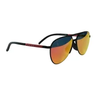 Солнцезащитные очки Prada Thin Frame With Gold Logo Inscription "Orange"