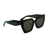 Солнцезащитные очки Prada Hexagon Frame With Romb And Logo Inscription "Green/Black"