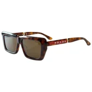 Солнцезащитные очки Prada Big Logo White Letters In Red Rectangle On Frame "Brown"