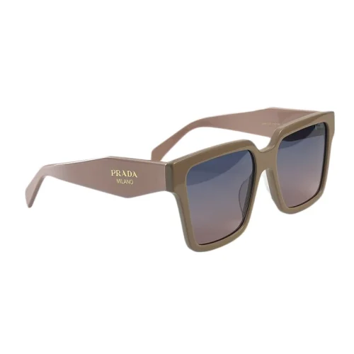 Солнцезащитные очки Prada Frame With Small Gold Logo Inscription "Beige"