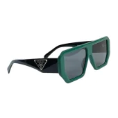 Солнцезащитные очки Prada Hexagon Form Frame With Silver Logo Side "Green"